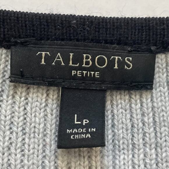 Talbots Gray Merino Wool Blend Long Cardigan Coat / Duster Open Front, Size LP - Picture 7 of 10